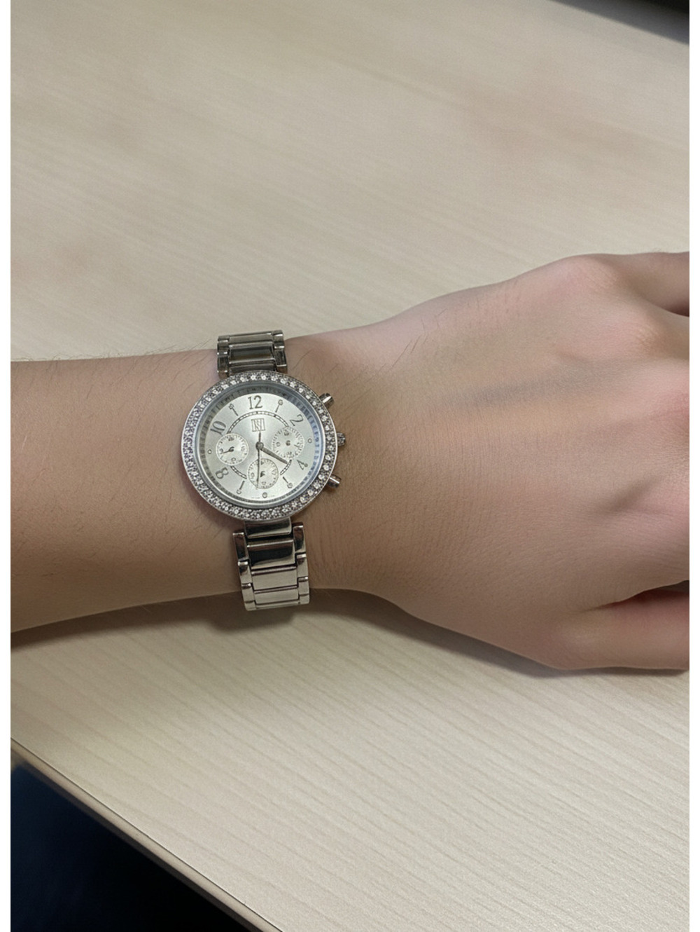 NY&C Silver-Tone Women's Quartz Watch with Crystal Accents